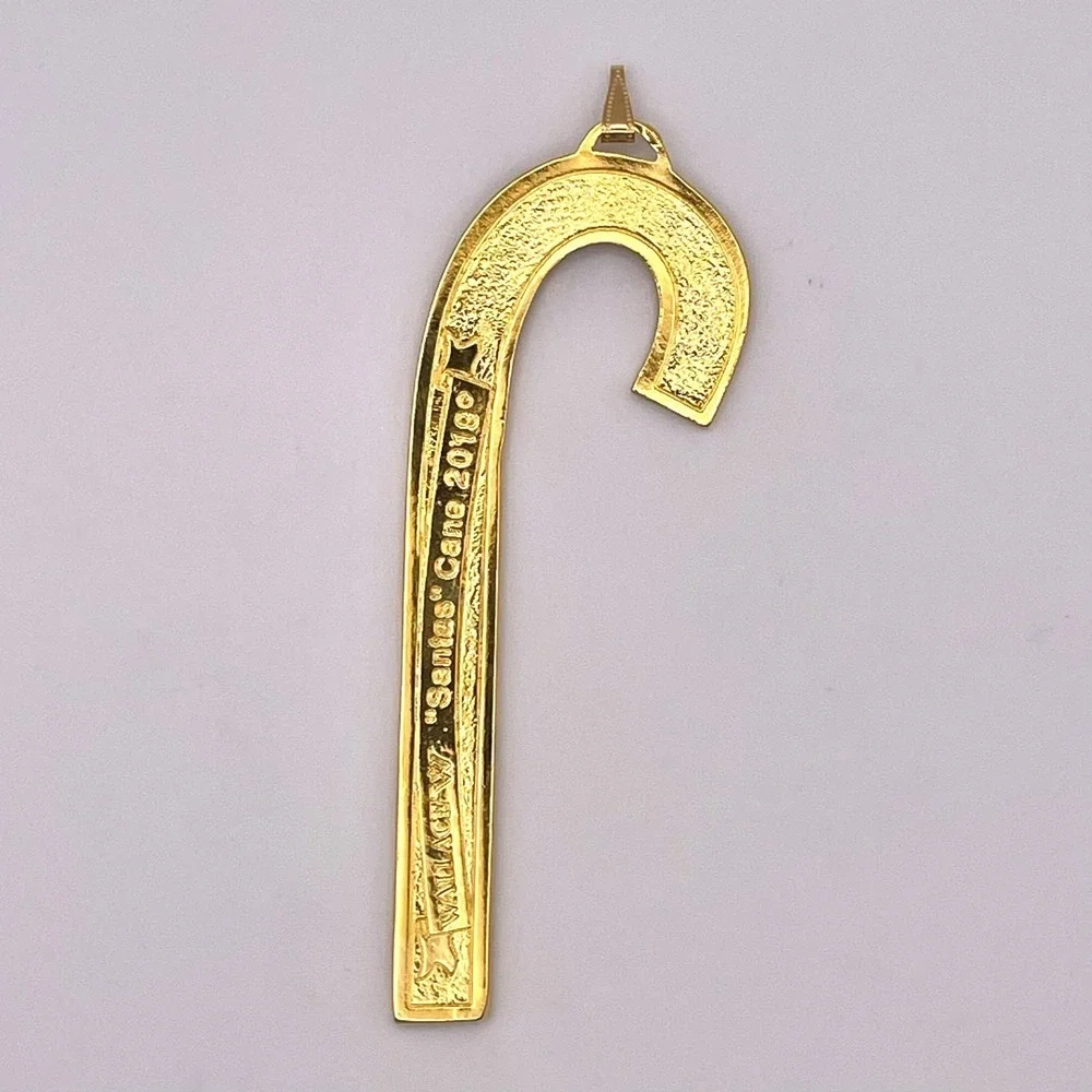 Wallace 2019 Gold-Plated Candy Cane Ornament 39th Edition Santa Claus‎ Christmas